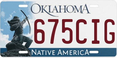 OK license plate 675CIG
