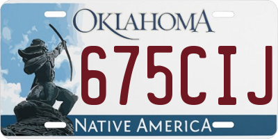 OK license plate 675CIJ