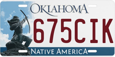 OK license plate 675CIK