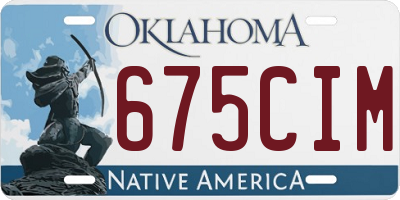 OK license plate 675CIM