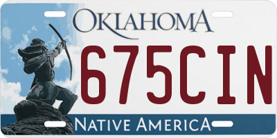 OK license plate 675CIN