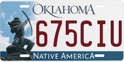 OK license plate 675CIU
