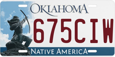 OK license plate 675CIW