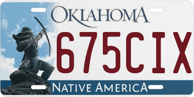 OK license plate 675CIX