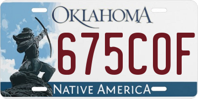 OK license plate 675COF