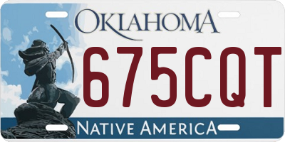 OK license plate 675CQT