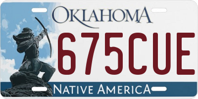 OK license plate 675CUE