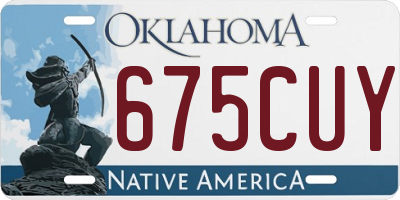 OK license plate 675CUY