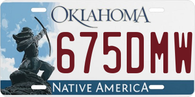 OK license plate 675DMW