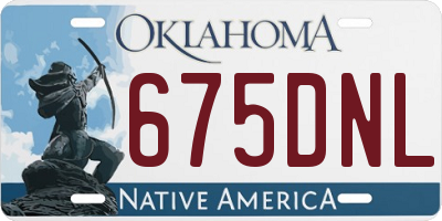 OK license plate 675DNL