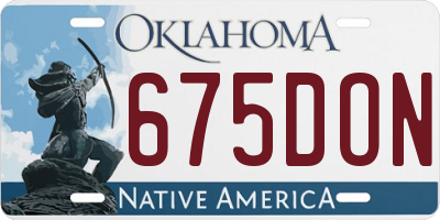 OK license plate 675DON