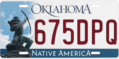 OK license plate 675DPQ