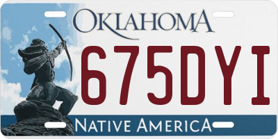 OK license plate 675DYI