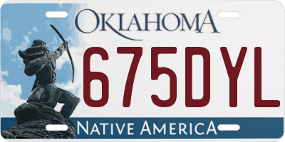 OK license plate 675DYL
