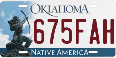 OK license plate 675FAH