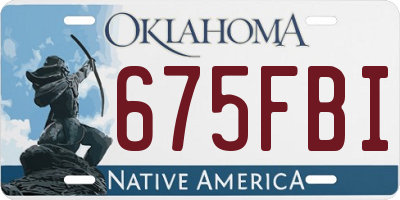 OK license plate 675FBI