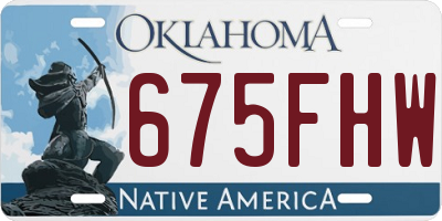 OK license plate 675FHW