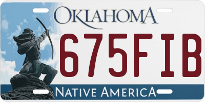 OK license plate 675FIB