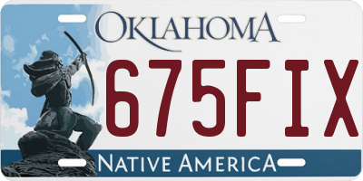 OK license plate 675FIX