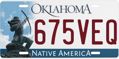 OK license plate 675VEQ