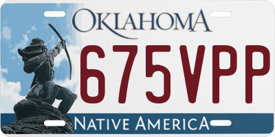 OK license plate 675VPP