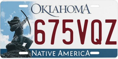 OK license plate 675VQZ