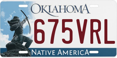 OK license plate 675VRL