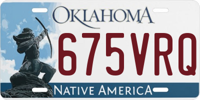 OK license plate 675VRQ