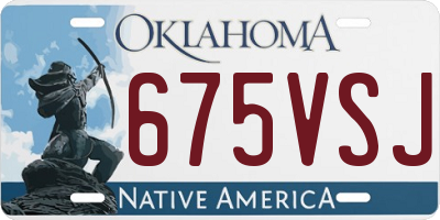 OK license plate 675VSJ