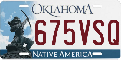 OK license plate 675VSQ