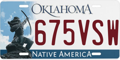 OK license plate 675VSW