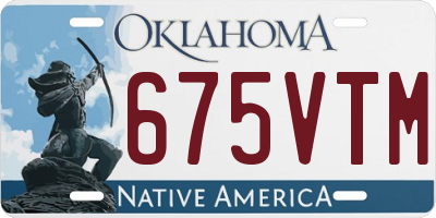OK license plate 675VTM