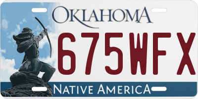 OK license plate 675WFX