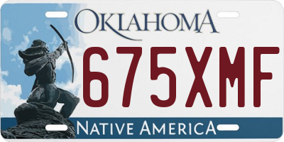 OK license plate 675XMF