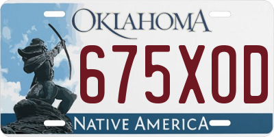 OK license plate 675XOD