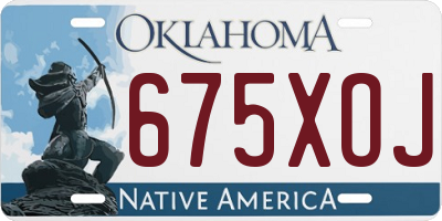 OK license plate 675XOJ