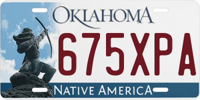 OK license plate 675XPA