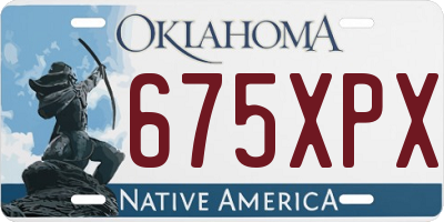 OK license plate 675XPX