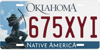OK license plate 675XYI