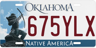OK license plate 675YLX