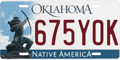 OK license plate 675YOK