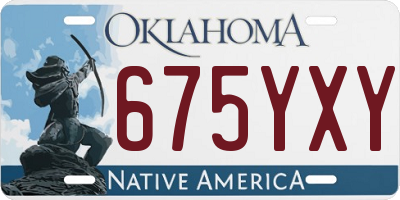 OK license plate 675YXY