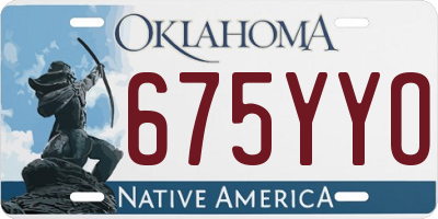 OK license plate 675YYO