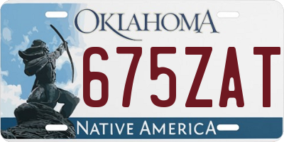 OK license plate 675ZAT