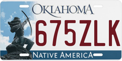 OK license plate 675ZLK