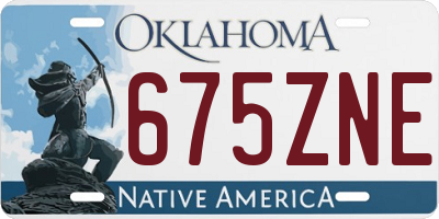 OK license plate 675ZNE