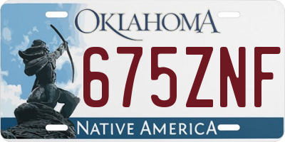 OK license plate 675ZNF