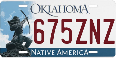 OK license plate 675ZNZ