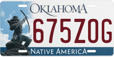 OK license plate 675ZOG