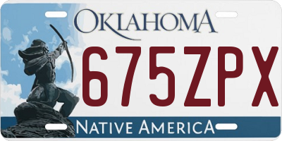 OK license plate 675ZPX